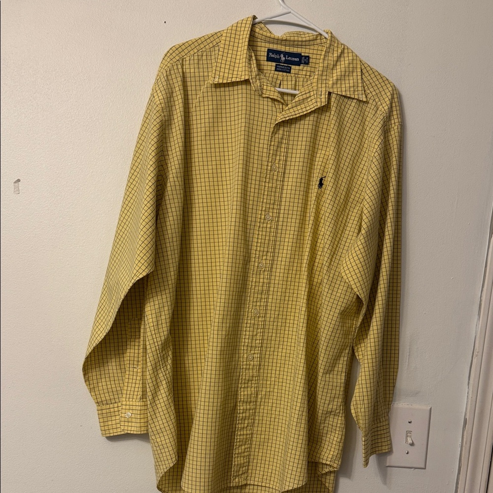 Polo by Ralph Lauren Men's Yellow Plaid Shirt